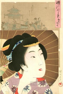 日本 Painting - 紅華時代鏡 1897年 豊原周信 日本人